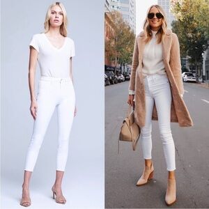 NEW L'AGENCE High Waist Smoothing Stretch Denim Ankle Crop Margot Skinny Jean 25